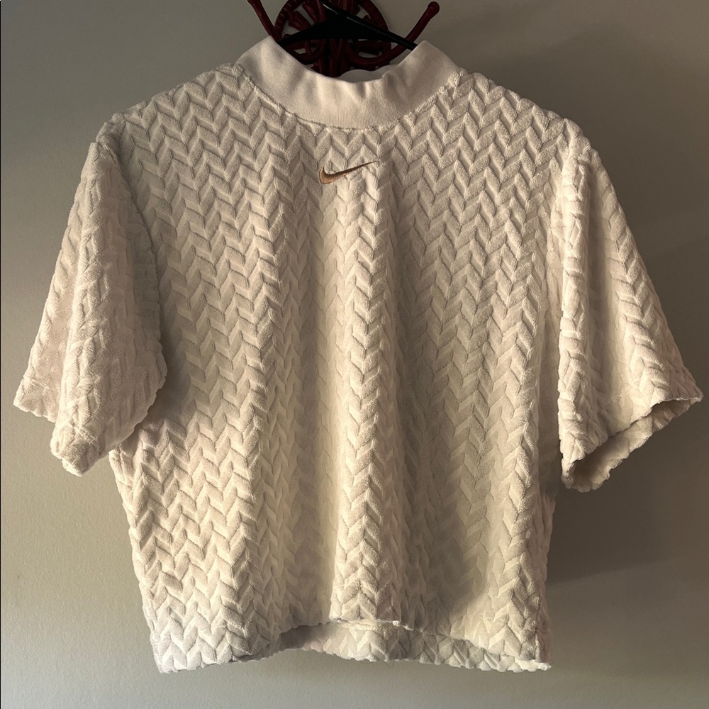 Nike Women's Cream Textured Blouse